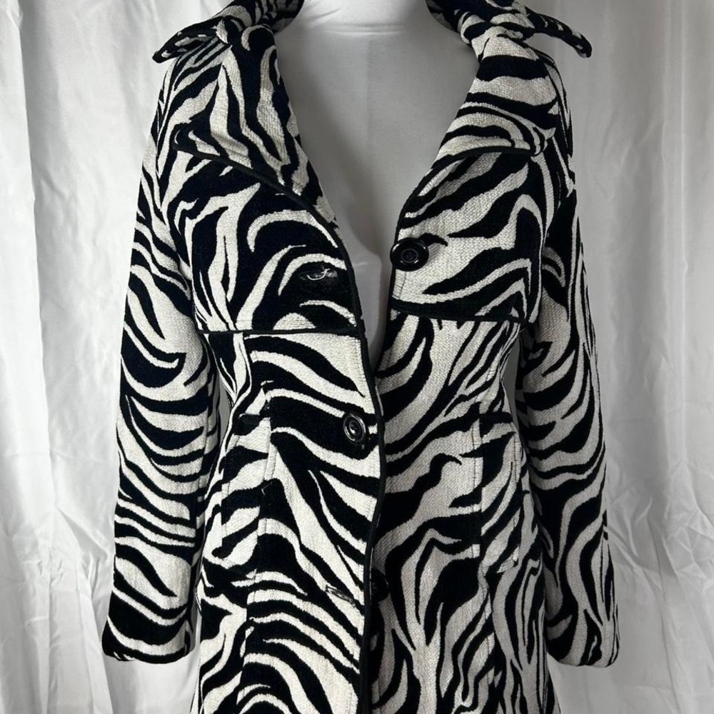 Vintage WET SEAL Zebra Print Peacoat Jacket XL